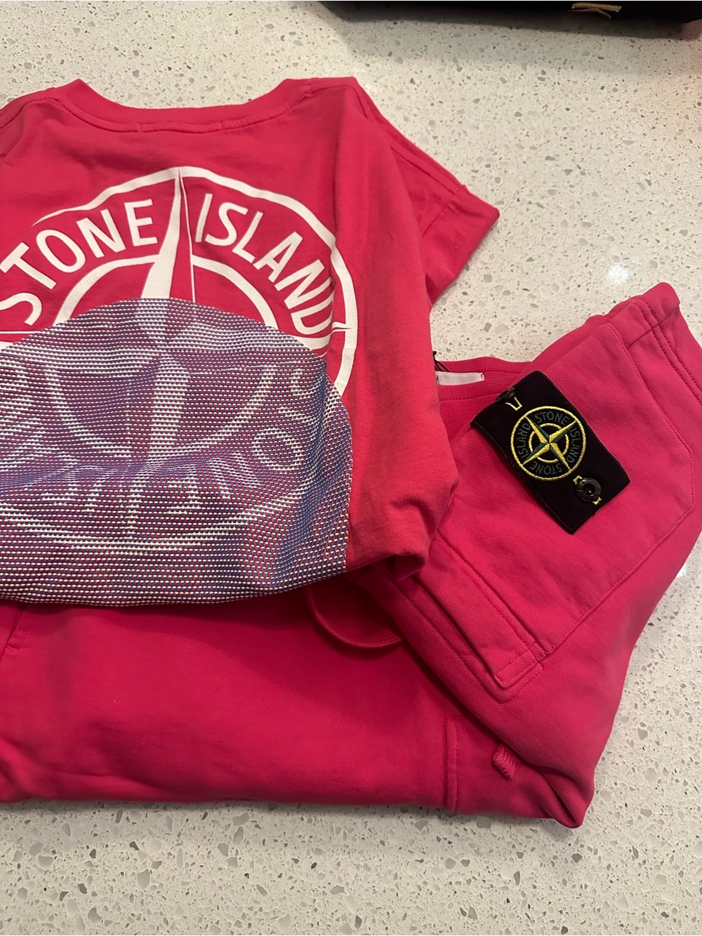 Stone Island Hot Pink Logo Sweatshirt & Joggers Set